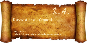 Kovacsics Ahmed névjegykártya